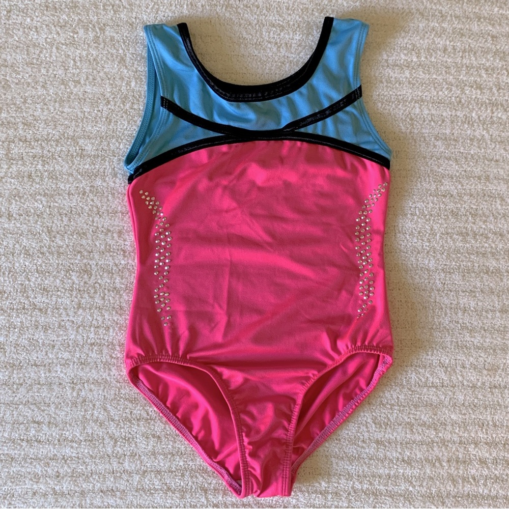 DANSKIN • Pink & Blue Dance or Gymnastics Leotard • Girls’ Size 6/6X